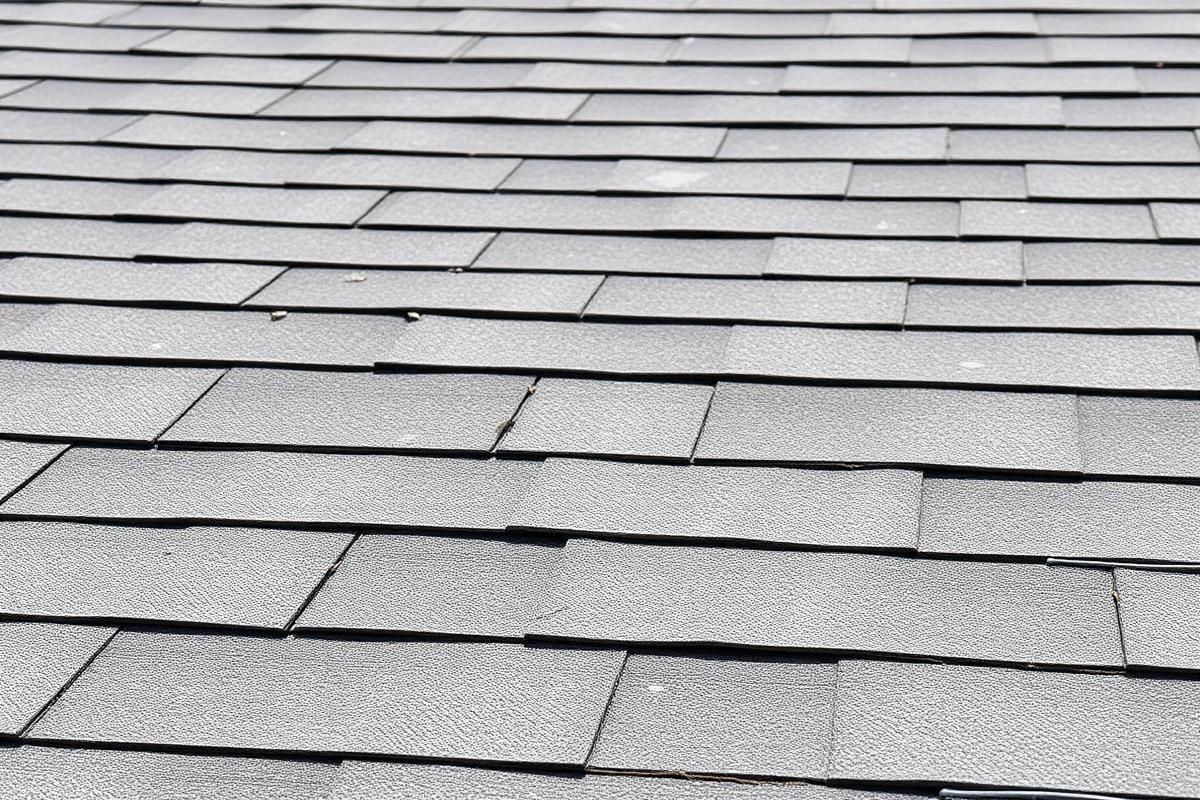 Storm damaged roof shingles